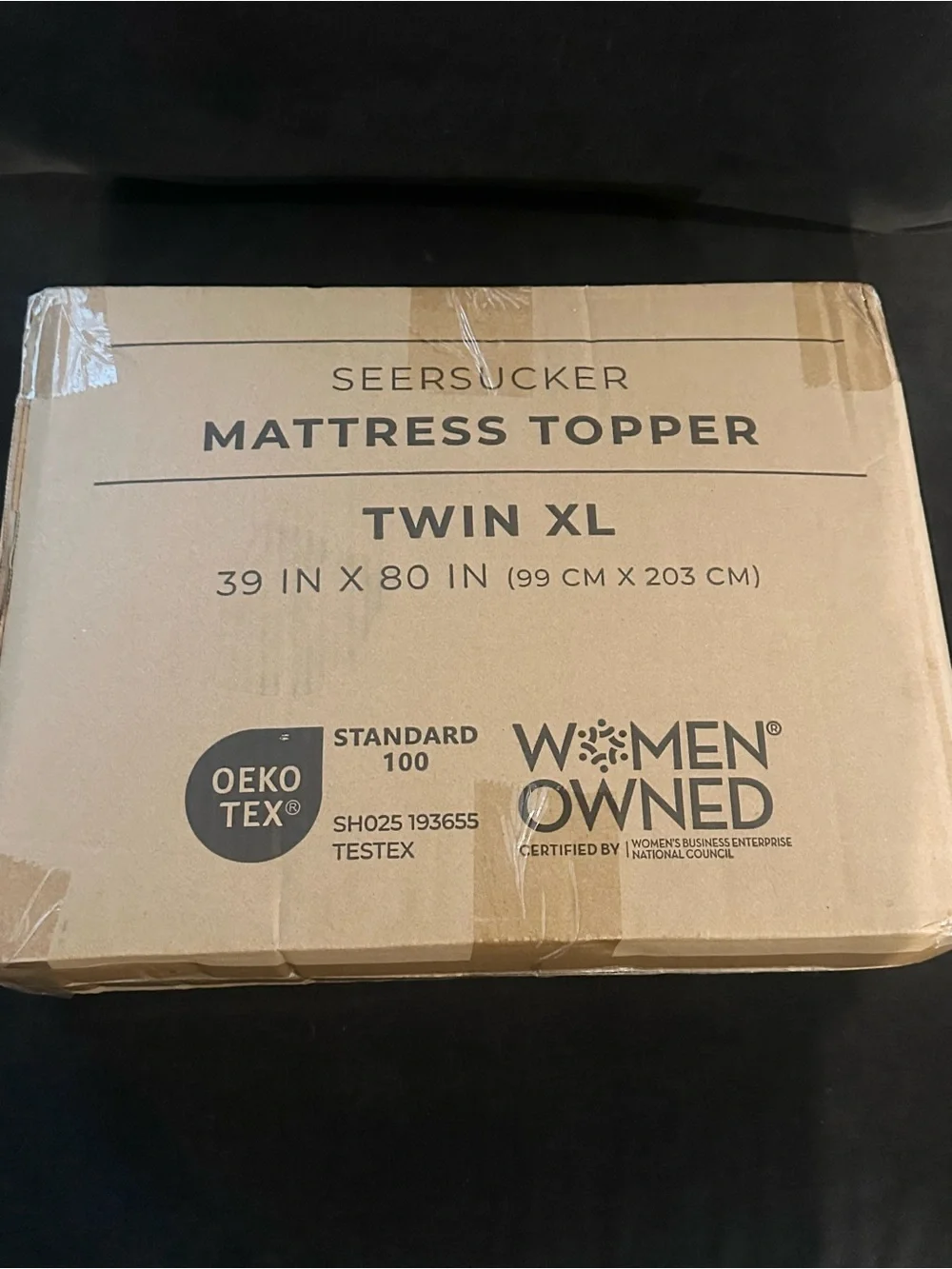 NWT Great Bay Home Twin XL Seersucker Mattress Topper Pillowtop White